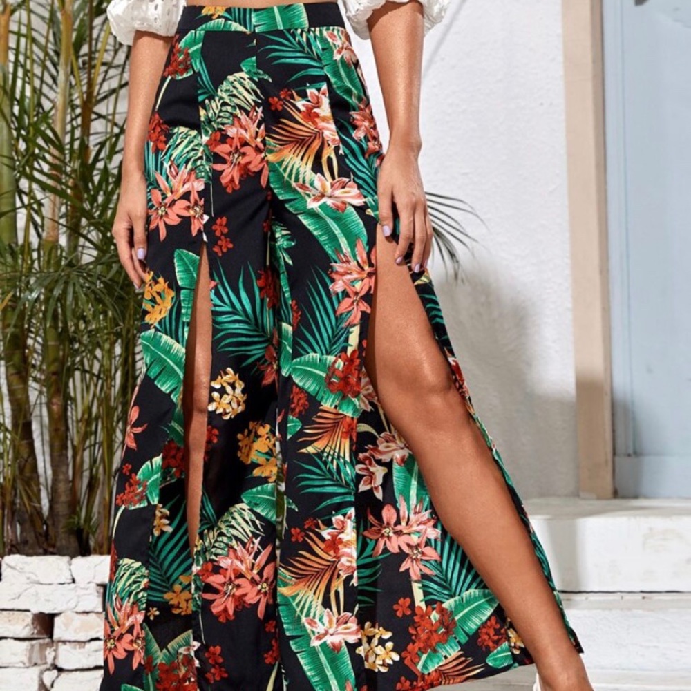 Tropical Flowy Pants
